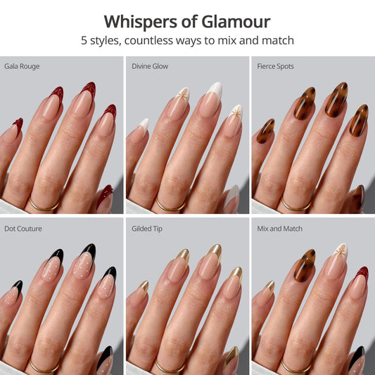 BTArtboxnails five-design mix-match showcase on nails for versatile styling.