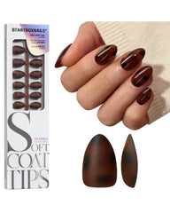 BTArtboxnails SoftCoatTips tortoiseshell almond nails quick at-home natural look