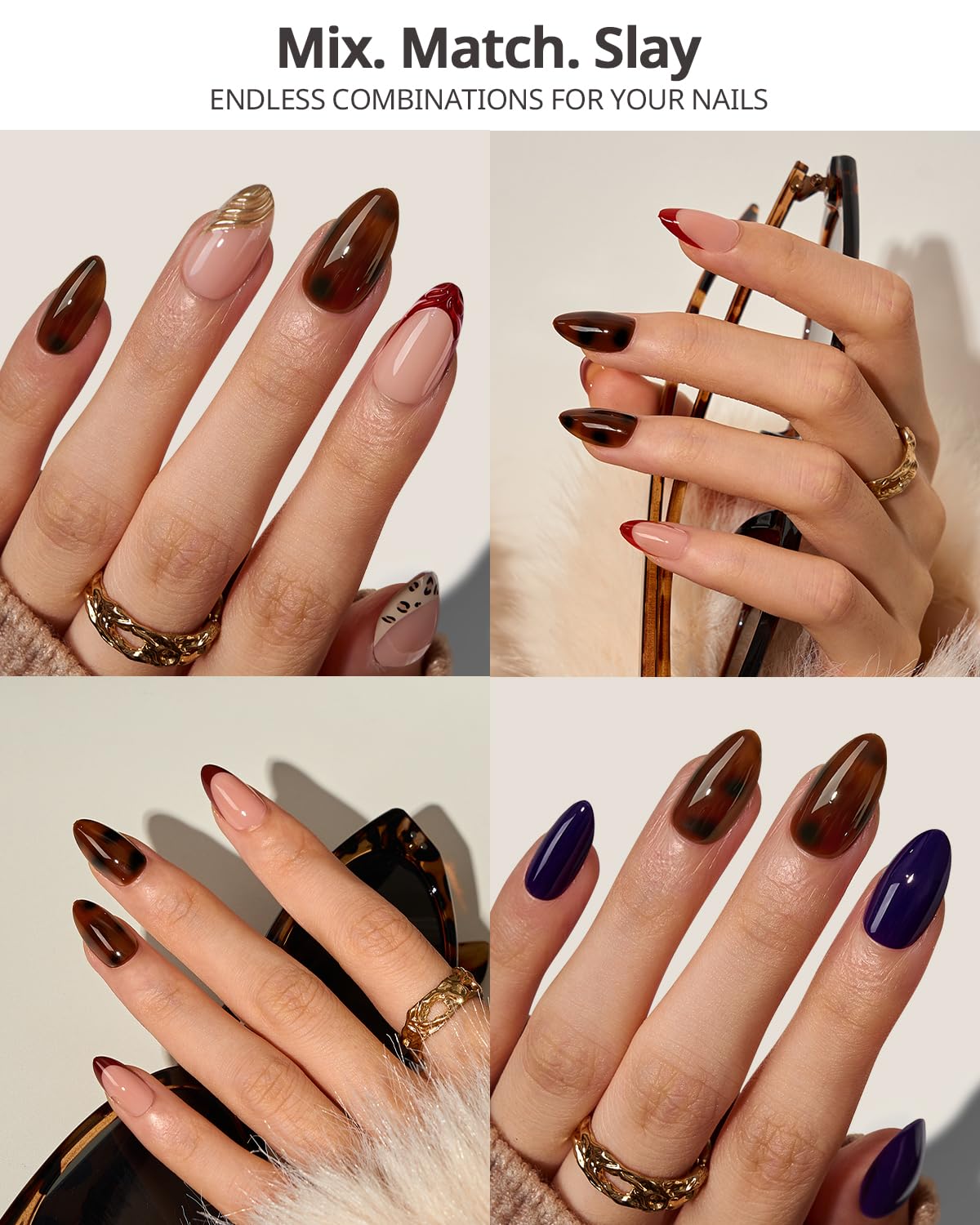 BTArtboxnails SoftCoatTips tortoiseshell almond nails pre-applied primer base coat