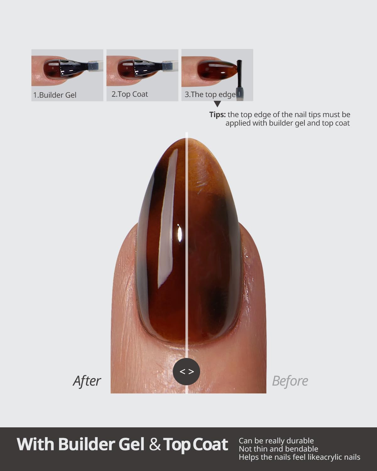 BTArtboxnails SoftCoatTips tortoiseshell almond nails short shape sleek look
