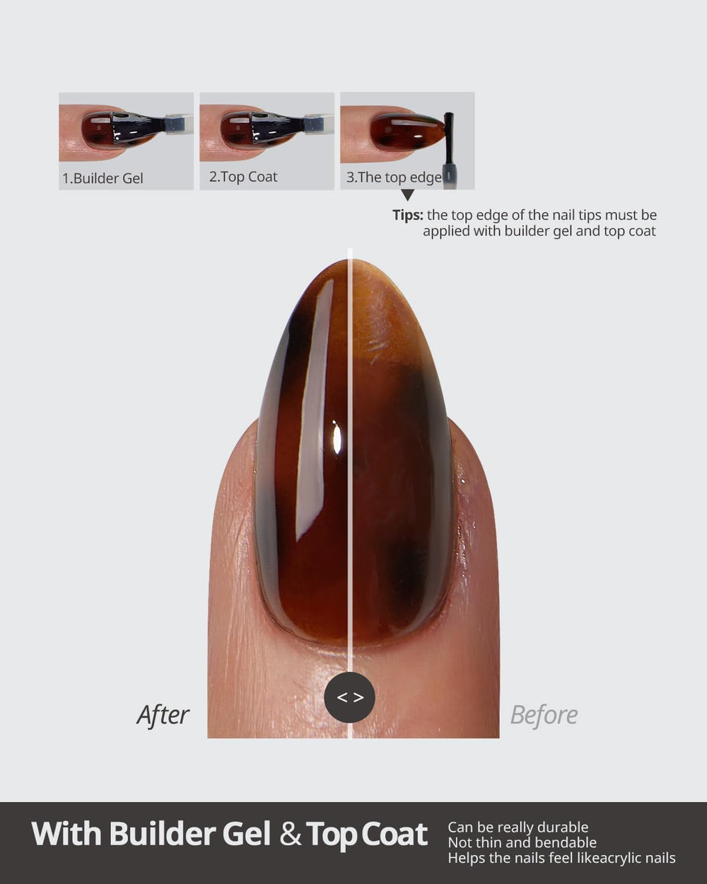 BTArtboxnails SoftCoatTips tortoiseshell almond nails short shape sleek look