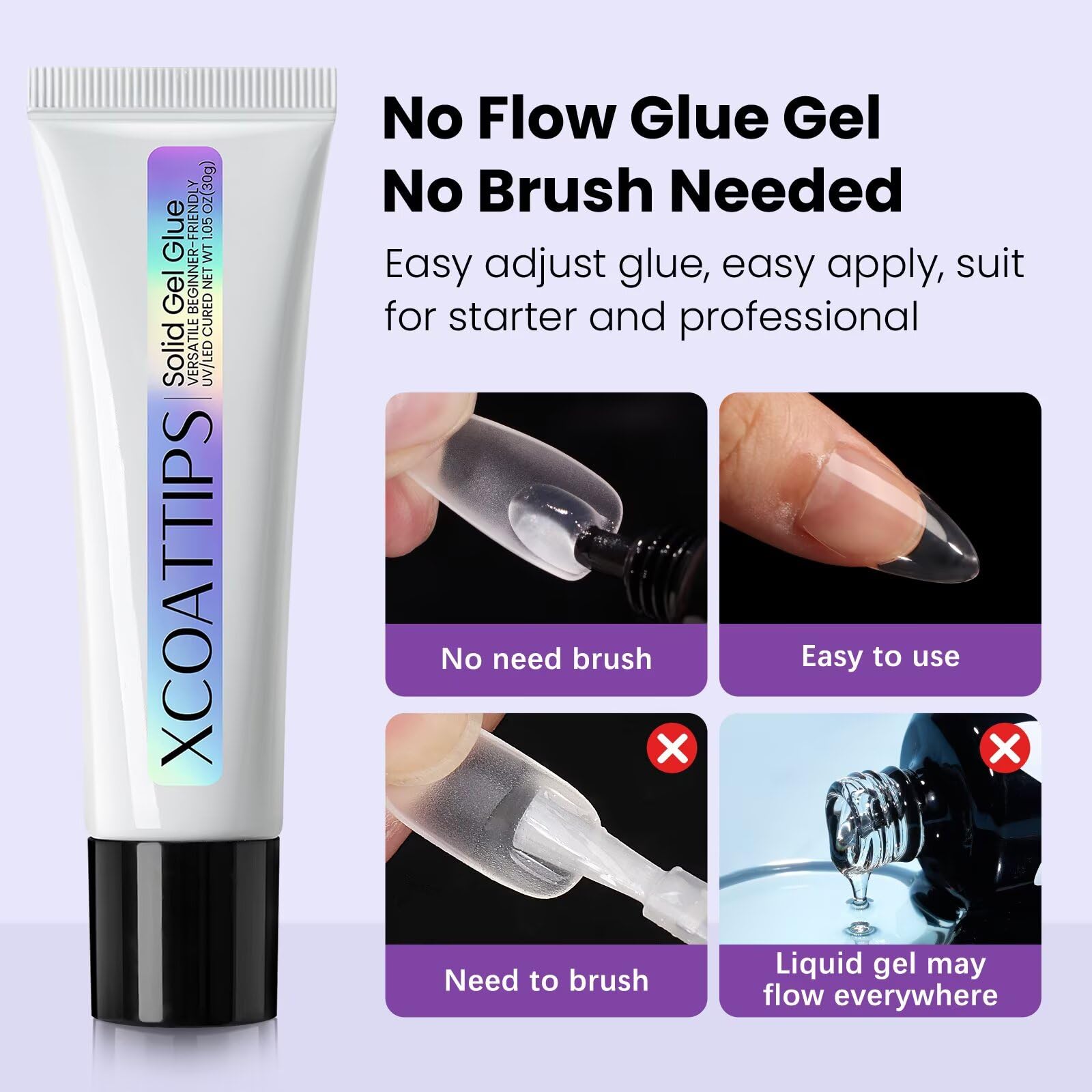 BTARTBOXNAILS solid glue gel cures in 45–60 seconds for firm tip bonding.