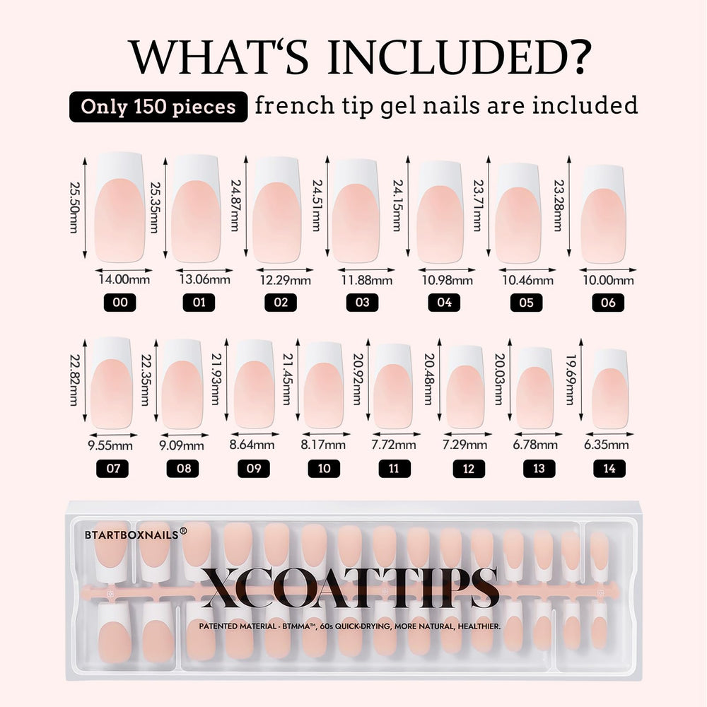 BTArtboxNails tapered design neutral look nails for natural appearance.