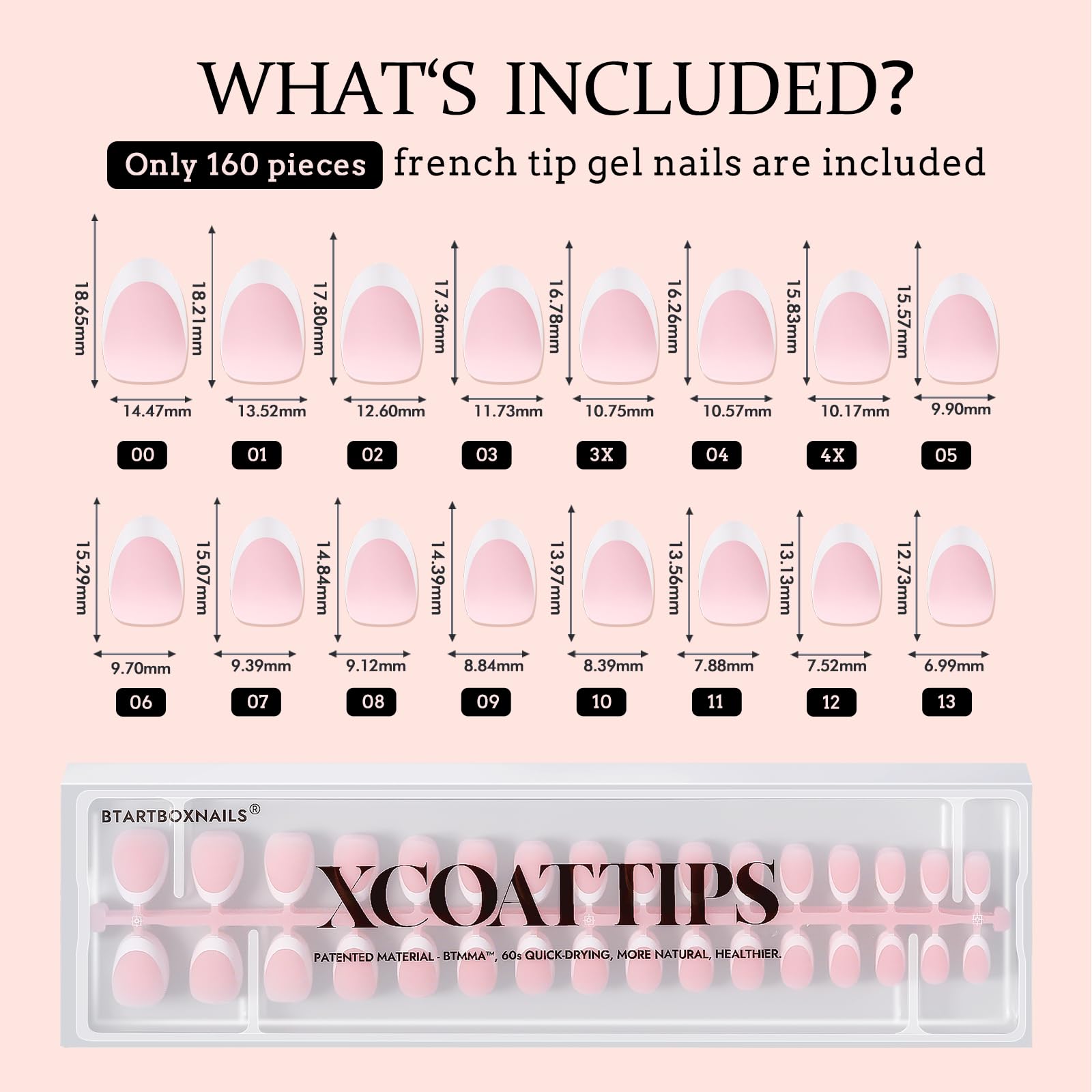 BTARTBOXNAILS Tapered-fit from cuticle to edge for a natural look