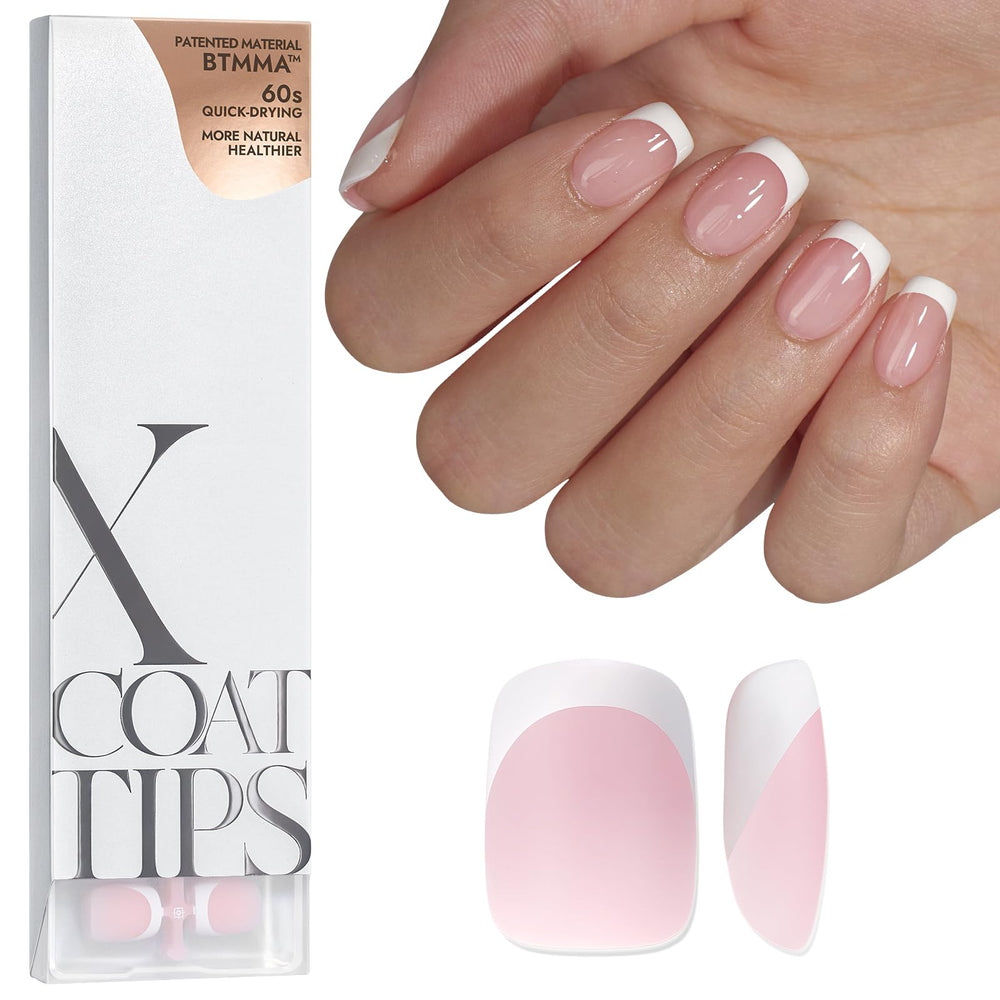 BTArtboxnails X-COAT 4-week wear press-on nails for long-lasting French tips.