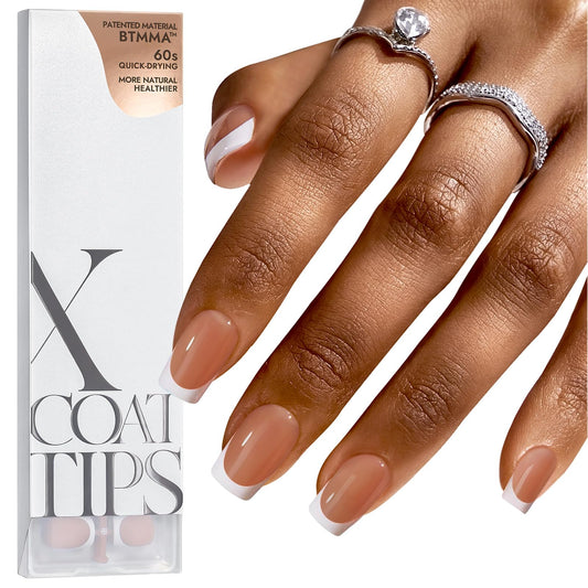 BTArtboxnails XCOATTIPS 160pcs French tip nails for easy DIY nail art.