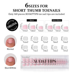 BTArtboxnails XCOATTIPS six sizes for precise fit on short thumbnails