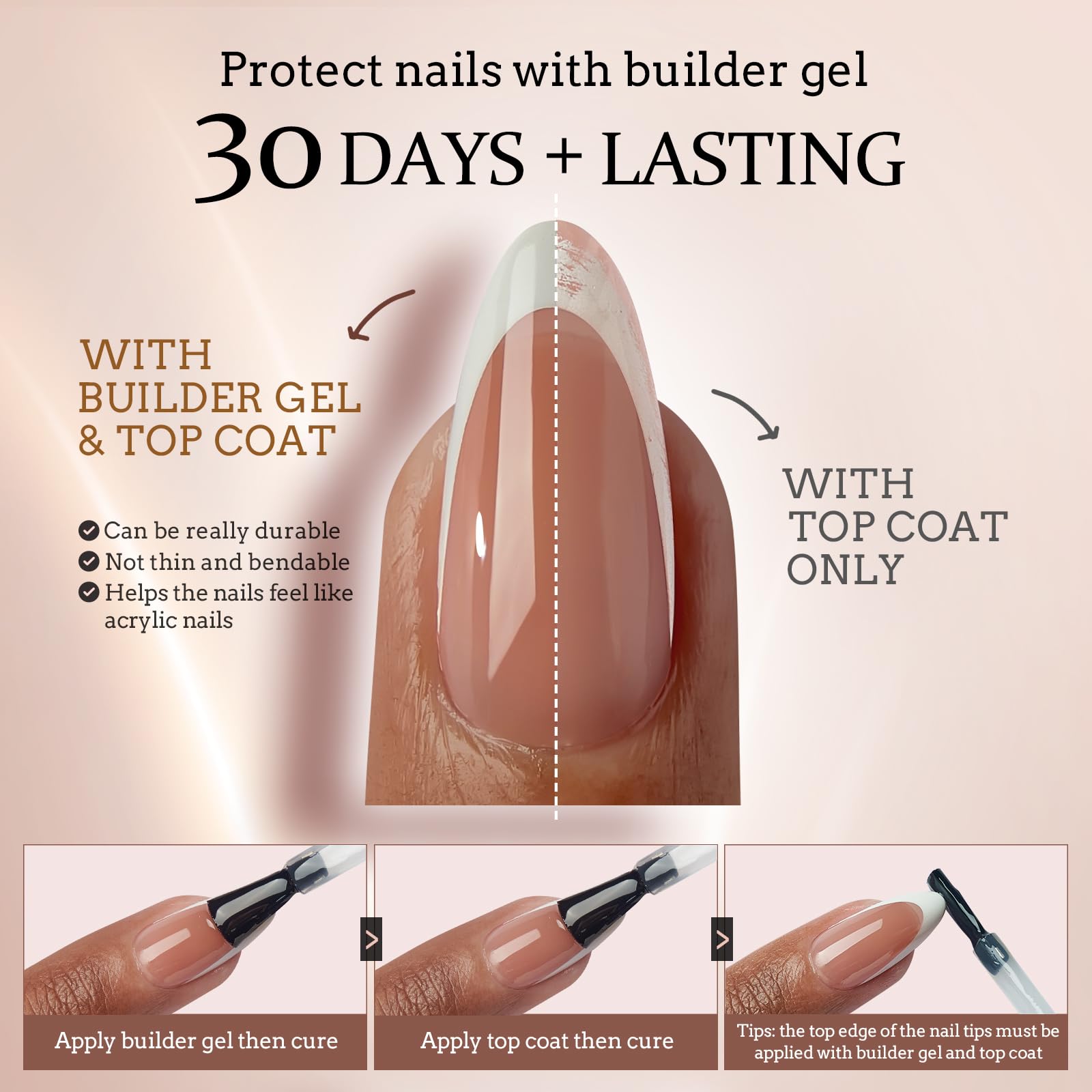 BTArtboxnails XCOATTIPS DIY application with glue and gel top coat.