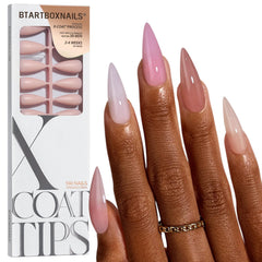 BTArtboxnails XCOATTIPS Bare 5-Shades Nude press-on nails in natural tones for everyday wear.