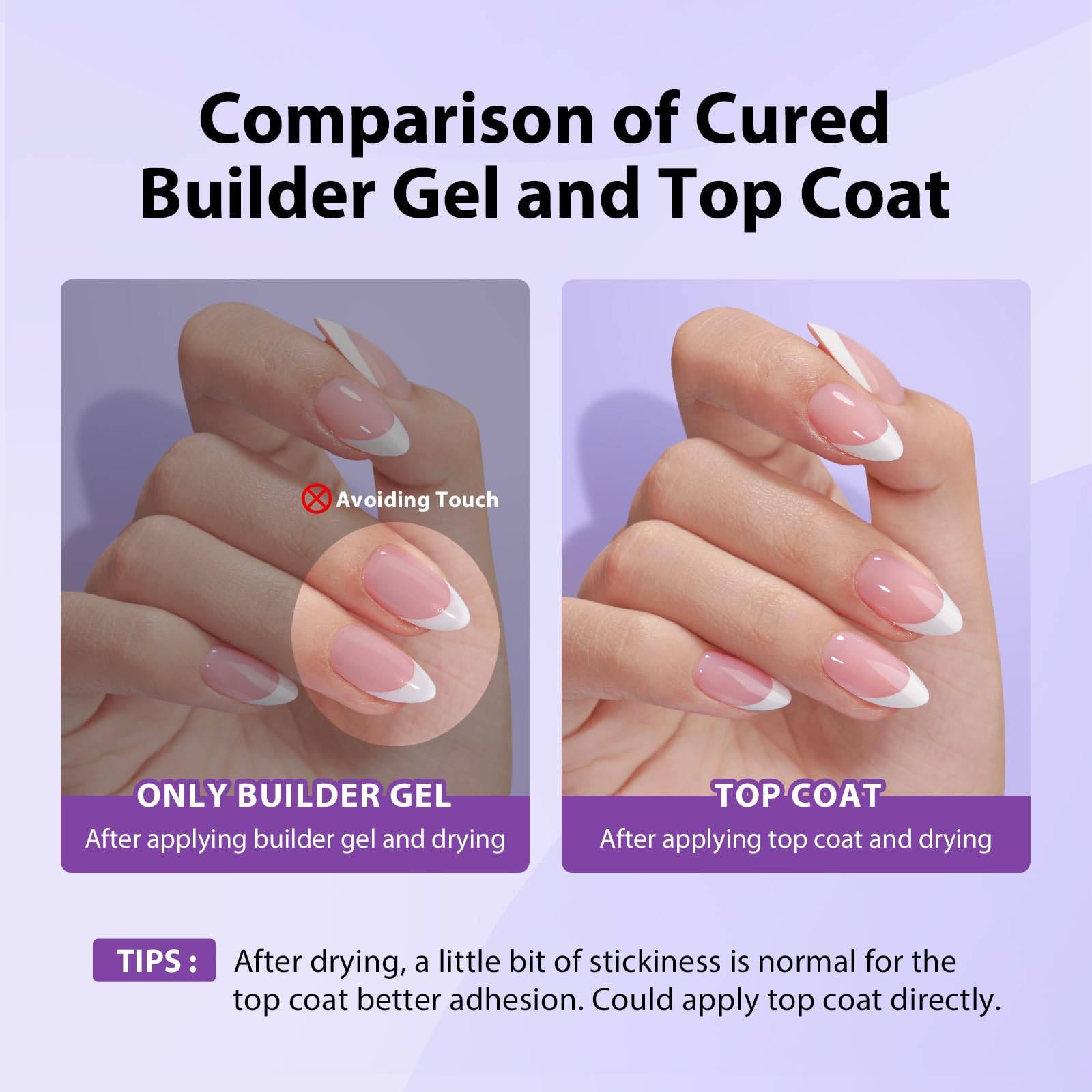 BTArtboxnails XCOATTIPS self-leveling gel creates a flawless surface on tips.