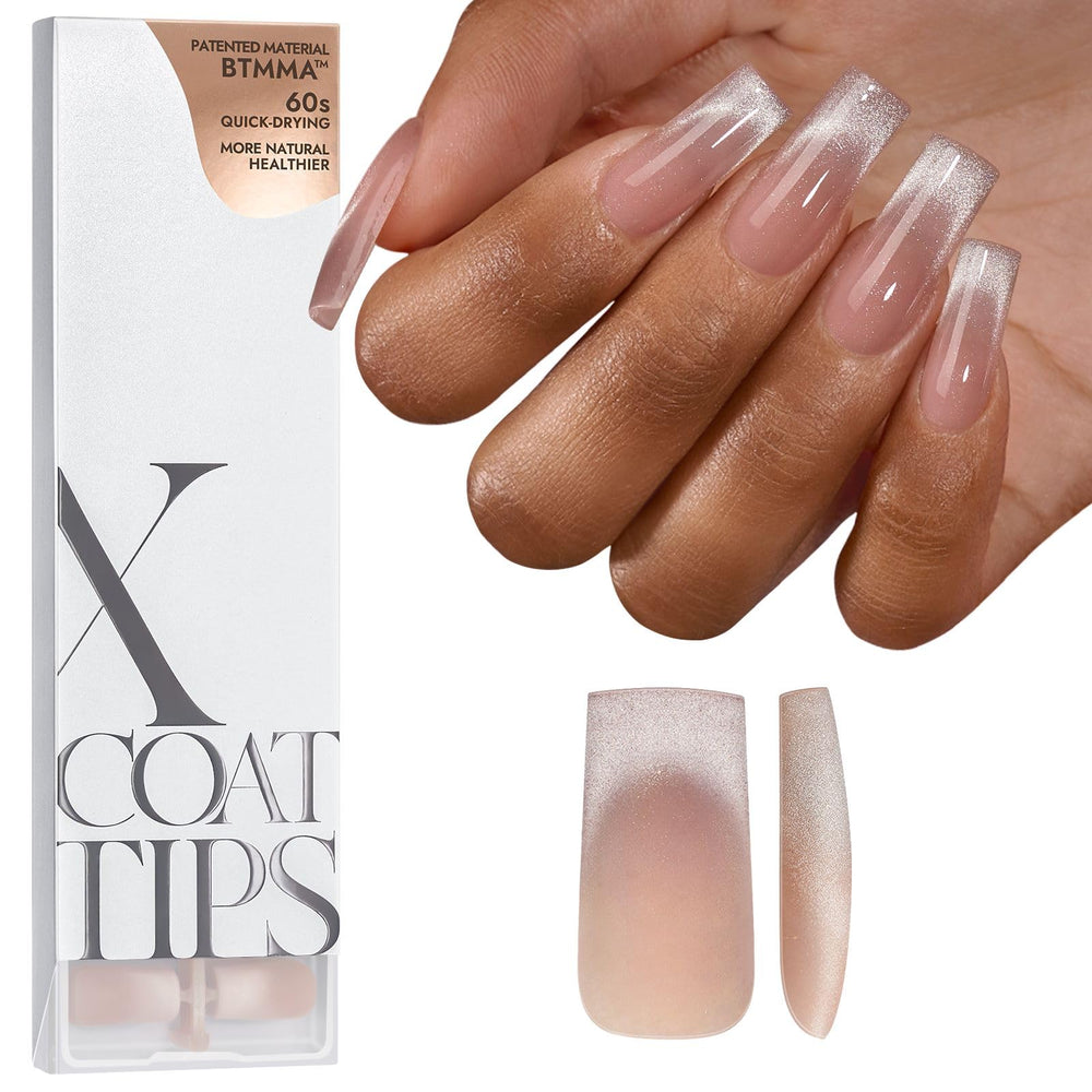 BTArtboxnails XCOATTIPS cat eye French tip nails for a chic, salon-style finish