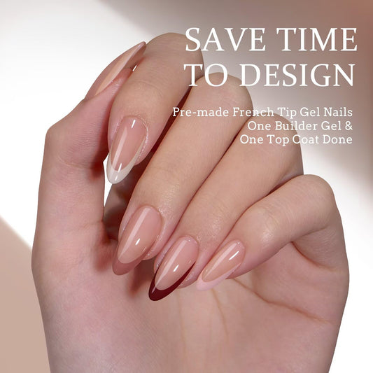 BTArtboxnails XCOATTIPS French tips with almond shape for a chic look
