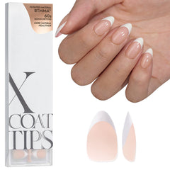 BTArtboxnails XCOATTIPS French nude almond tip close-up for natural look