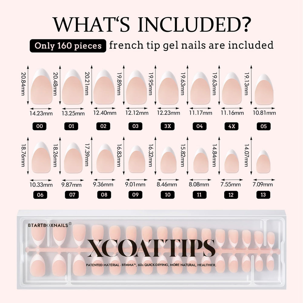 BTArtboxnails XCOATTIPS premium nails with ultra-fit contours from cuticle to edge