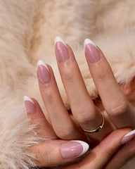 XCOATTIPS nails showing seamless application for durable French manicure at home