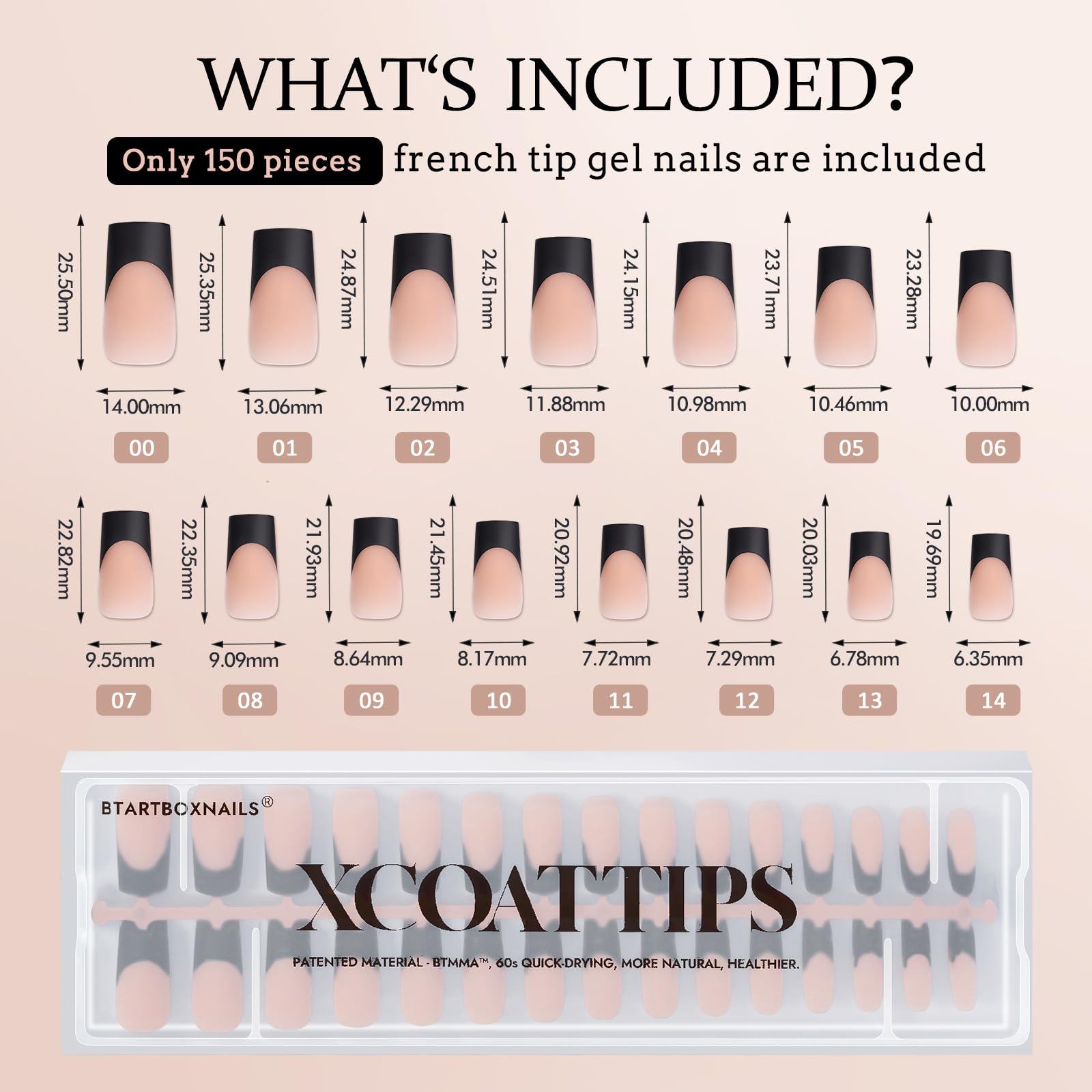 BTArtboxnails XCOATTIPS ombre gradient French tips with the X-Coat process.