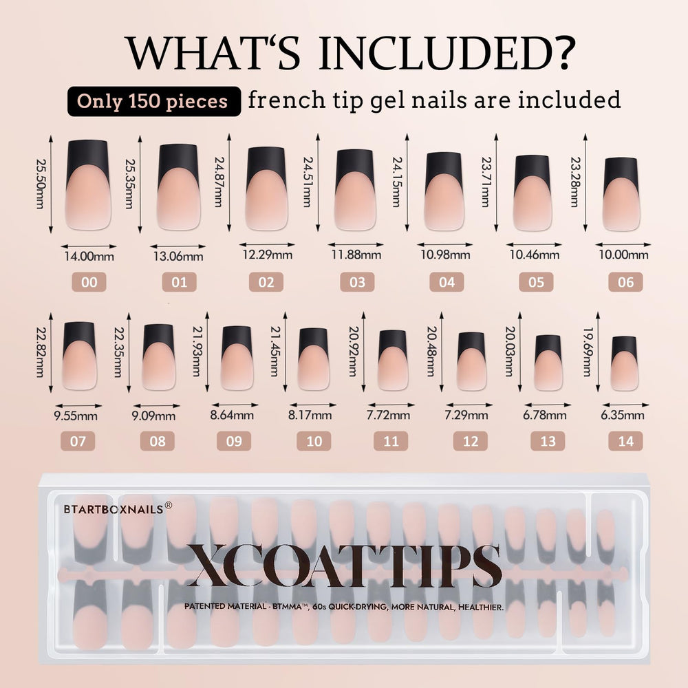 BTArtboxnails XCOATTIPS ombre gradient French tips with the X-Coat process.