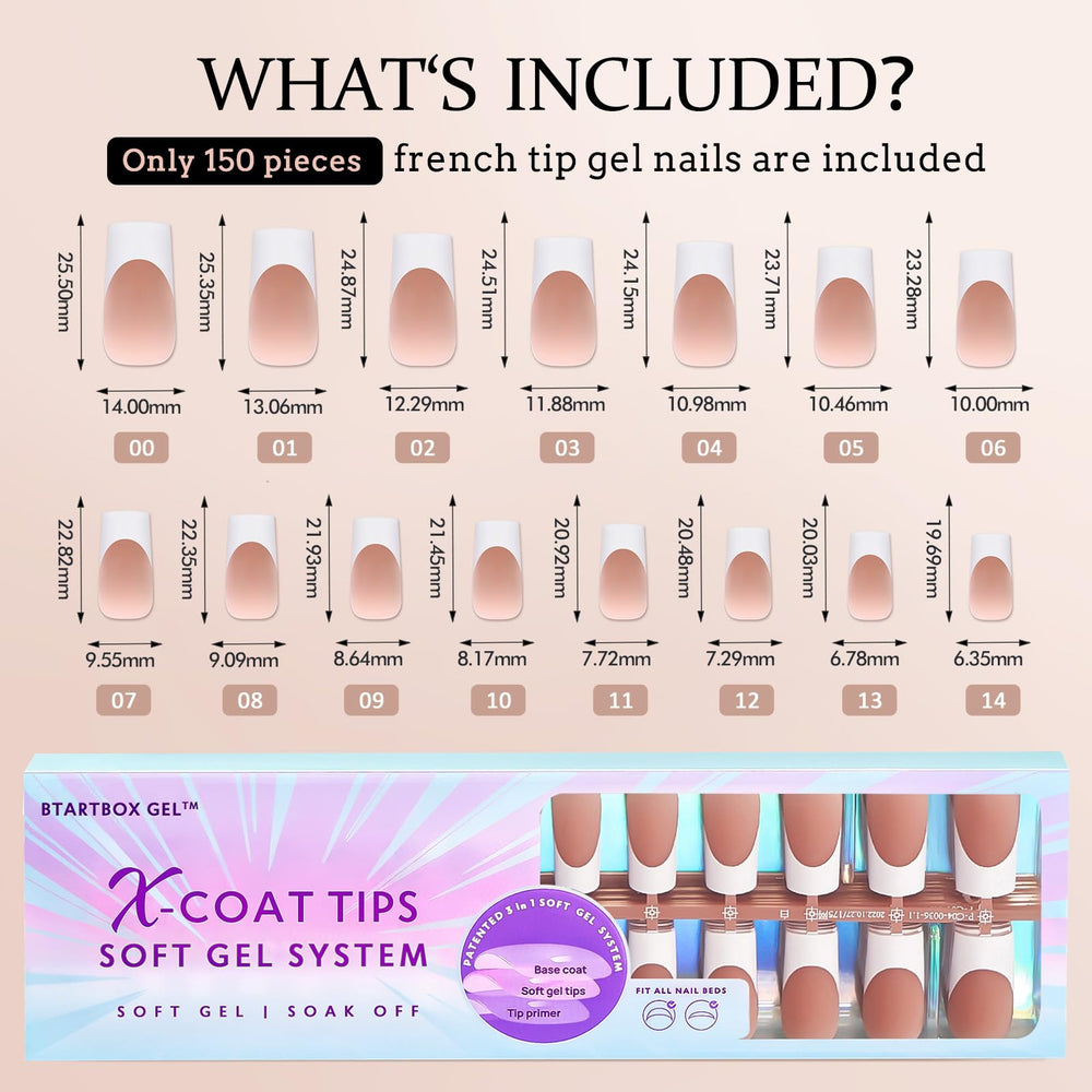BTArtboxnails XCOATTIPS soft gel tips offer comfortable fit on curved nails.