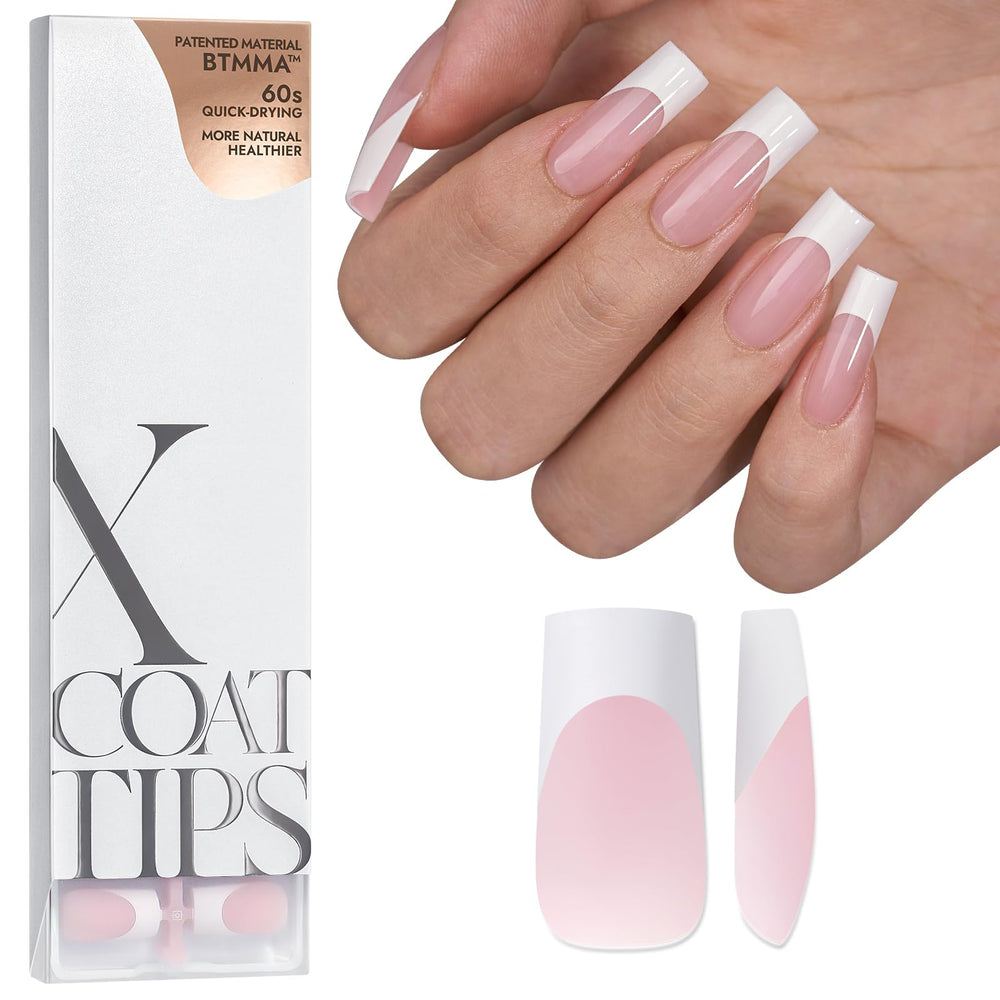 BTArtboxnails XCOATTIPS white French tip nails for clean, salon-like look.