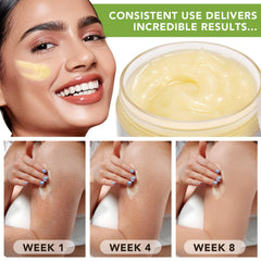 Btefls Shea Butter being scooped to nourish dry skin.