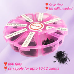 BTLLSSH 800 fans on-eye application demonstrates quick pickup and placement.