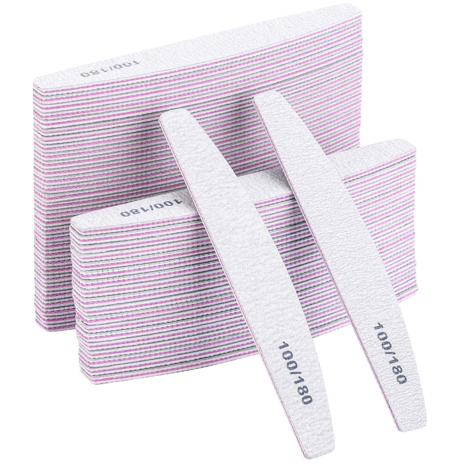 BTYMS double-sided nail files 100/180 grit for efficient shaping and smoothing