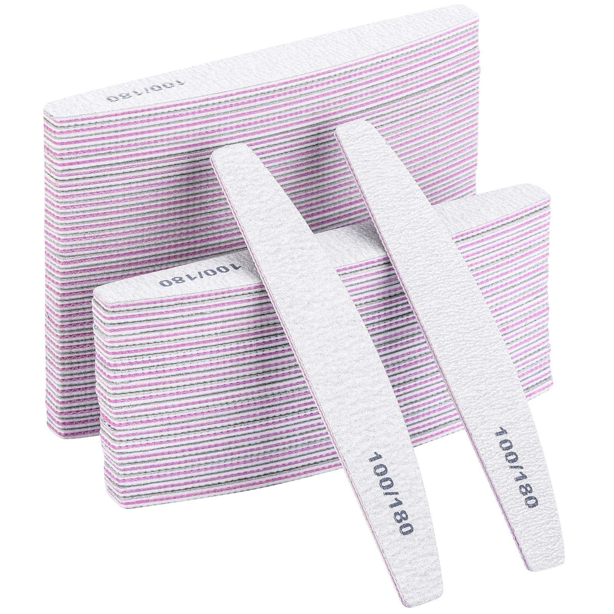 BTYMS double-sided nail files 100/180 grit for efficient shaping and smoothing