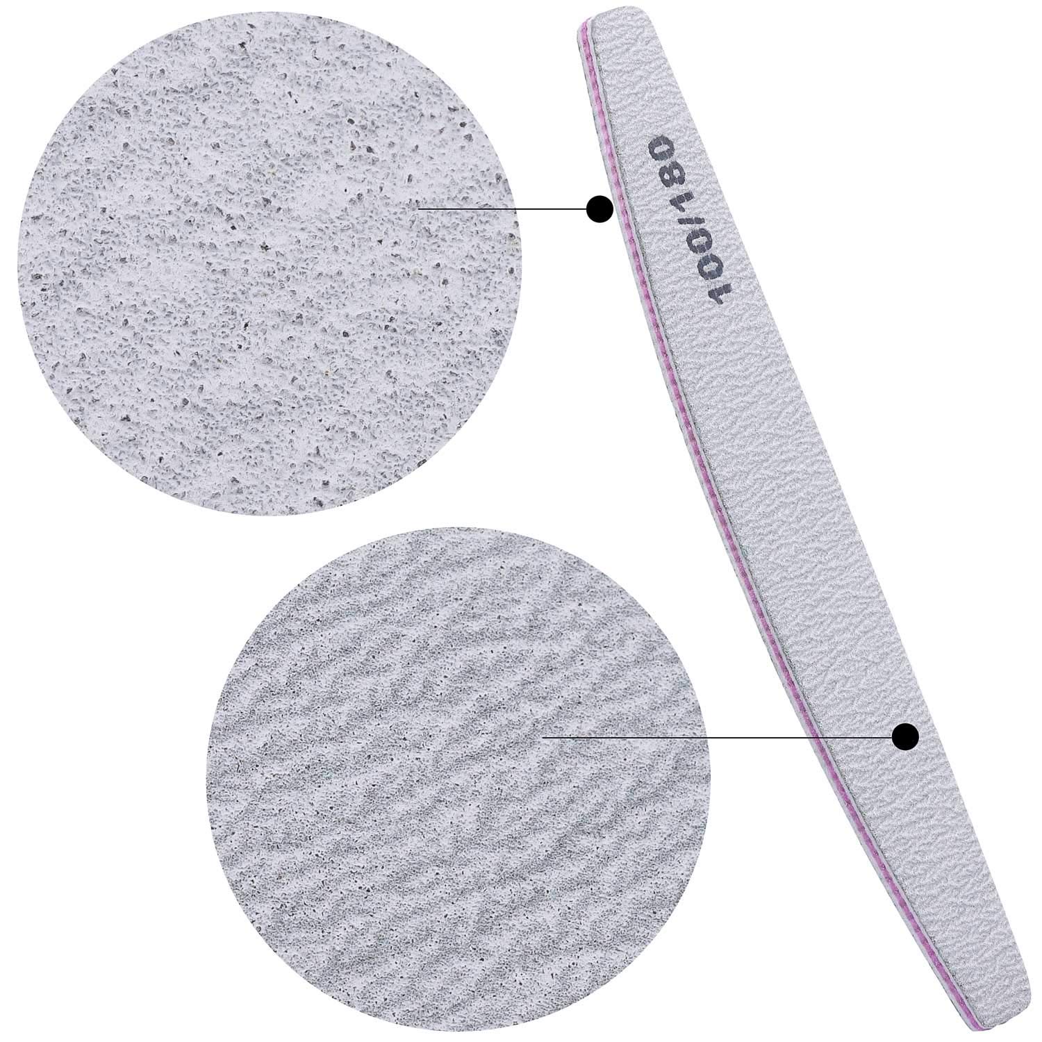 BTYMS half-moon 7-inch nail file provides precise shaping for natural and acrylic nails