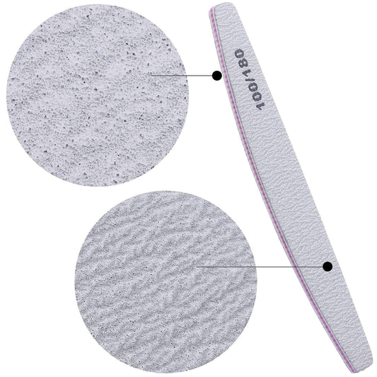 BTYMS half-moon 7-inch nail file provides precise shaping for natural and acrylic nails