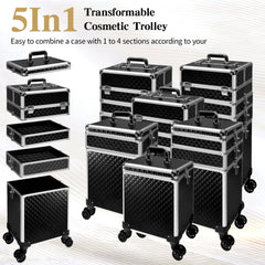 Buanson rolling train case demonstrates sturdy construction with reinforced edges for durability.
