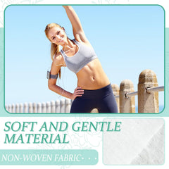 Applying BUAEL wipes to armpits for quick refreshing cleanse