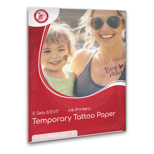 BubblePop! blank printable tattoo paper sheets ready for inkjet designs