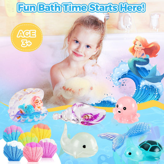 BubFroo Mermaid Bath Bomb colors fizz vividly for kids' baths