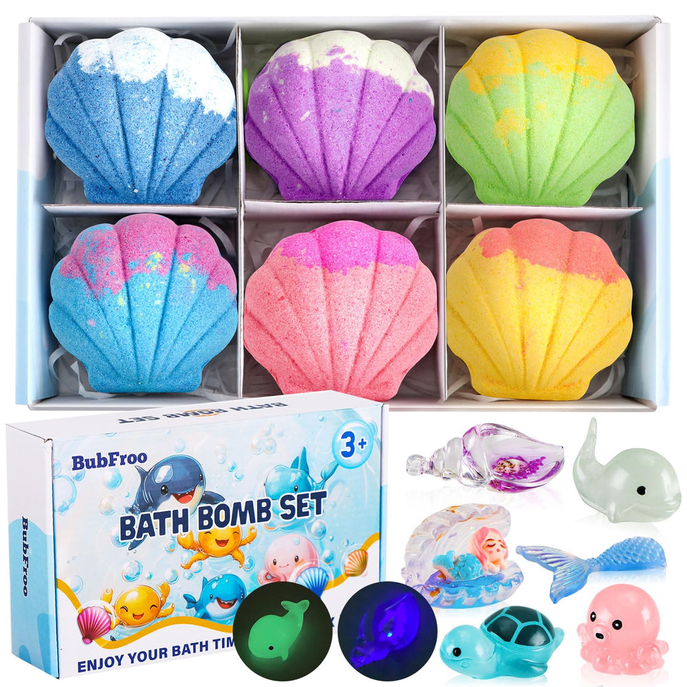 BubFroo Mermaid Bath Bomb with toy inside sparks bath-time fun