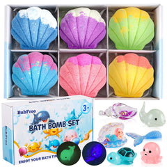 BubFroo Mermaid Bath Bomb with toy inside sparks bath-time fun