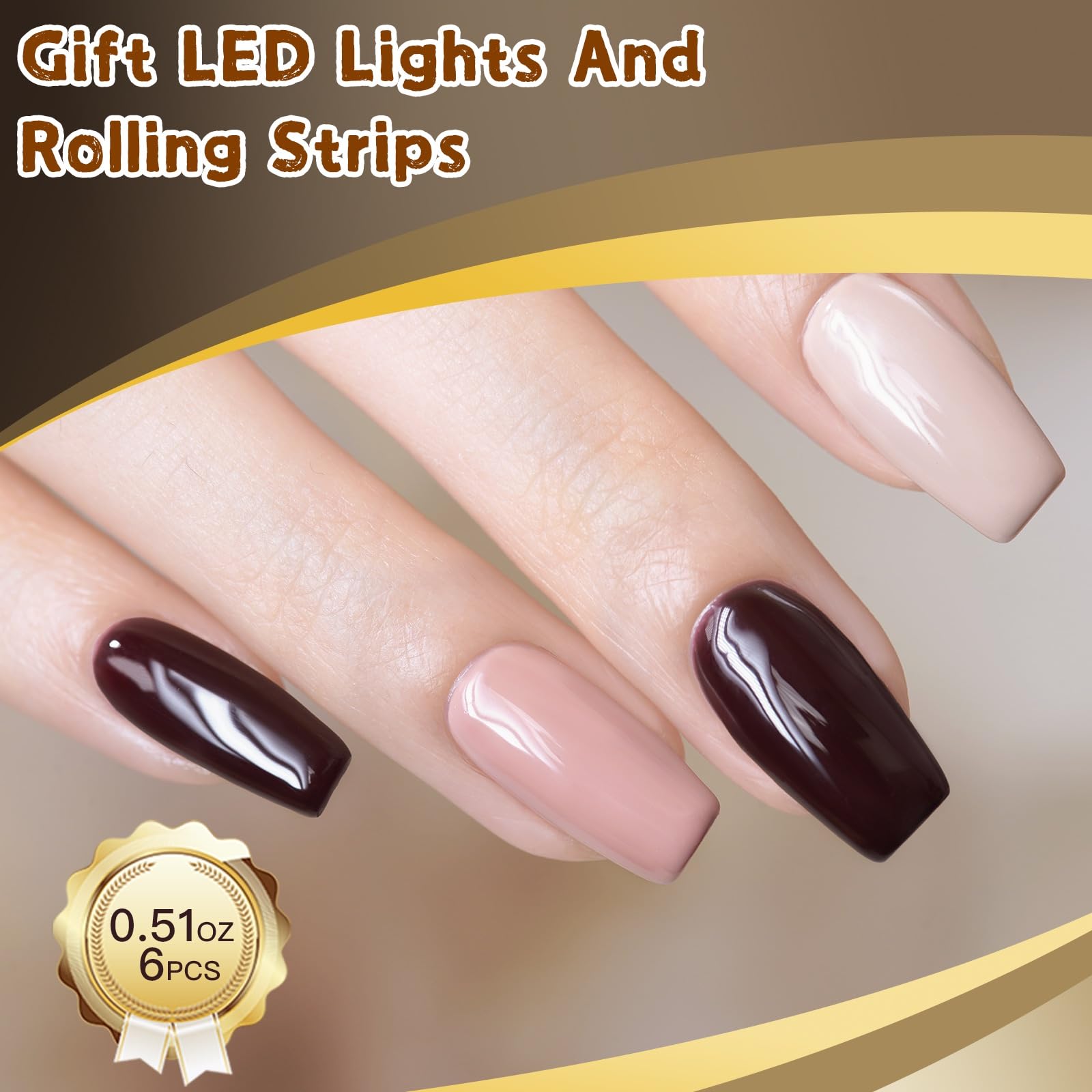 BUBU CANDY Chocolate gel polish for deep color and high-gloss finish.