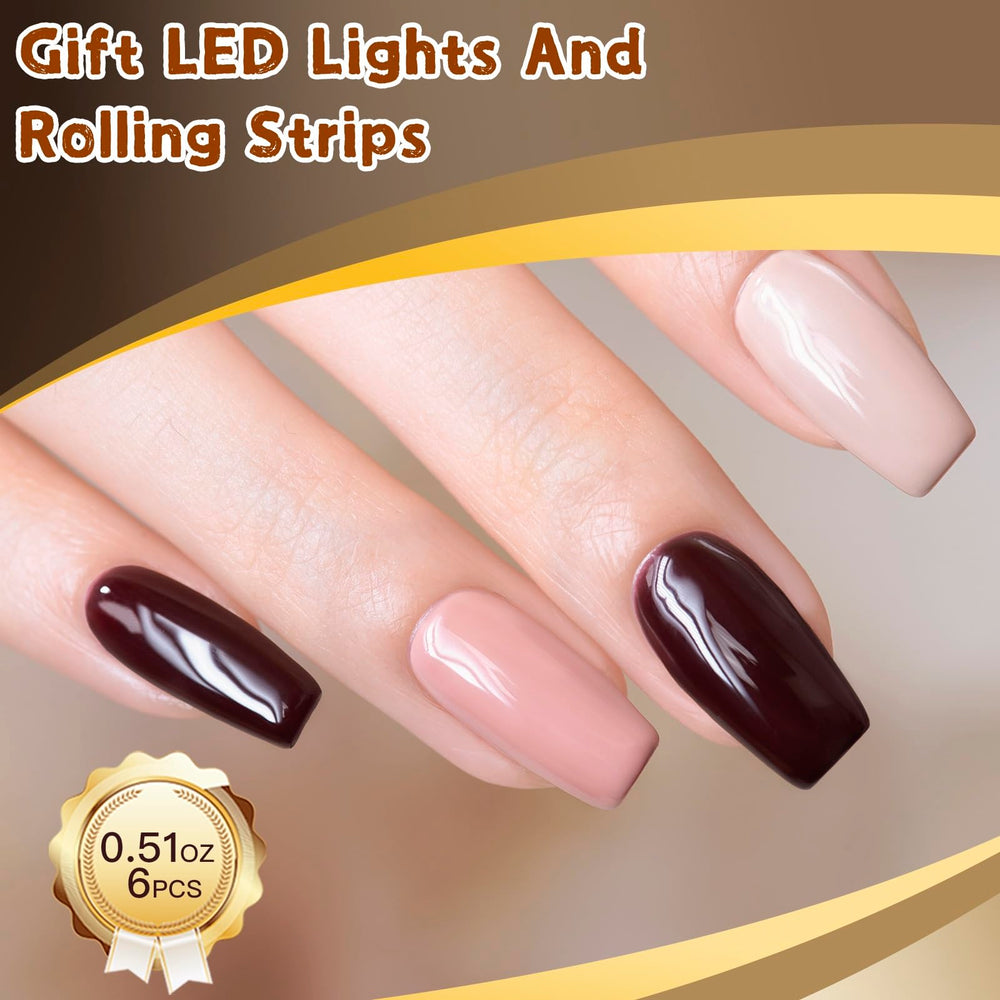 BUBU CANDY Chocolate gel polish for deep color and high-gloss finish.