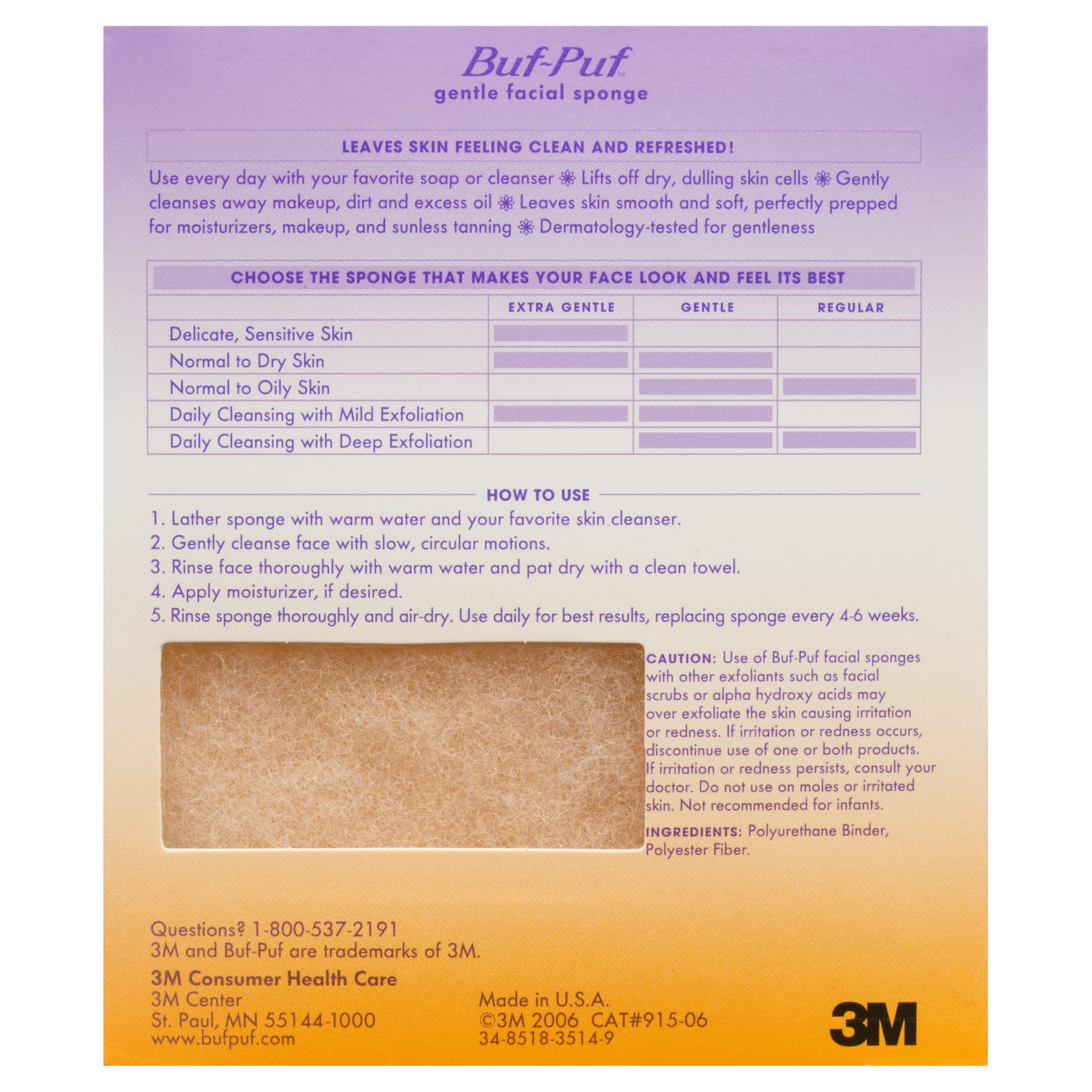 Gentle exfoliation detail shows how the sponge buffers the surface for softer skin