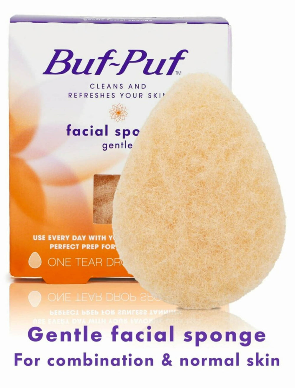 Buf-Puf sponge close-up showing texture for exfoliation and impurity removal