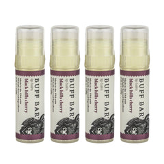 BUFF BAR lip balm Black Hills Cherry 4-pack for smooth, hydrated lips.