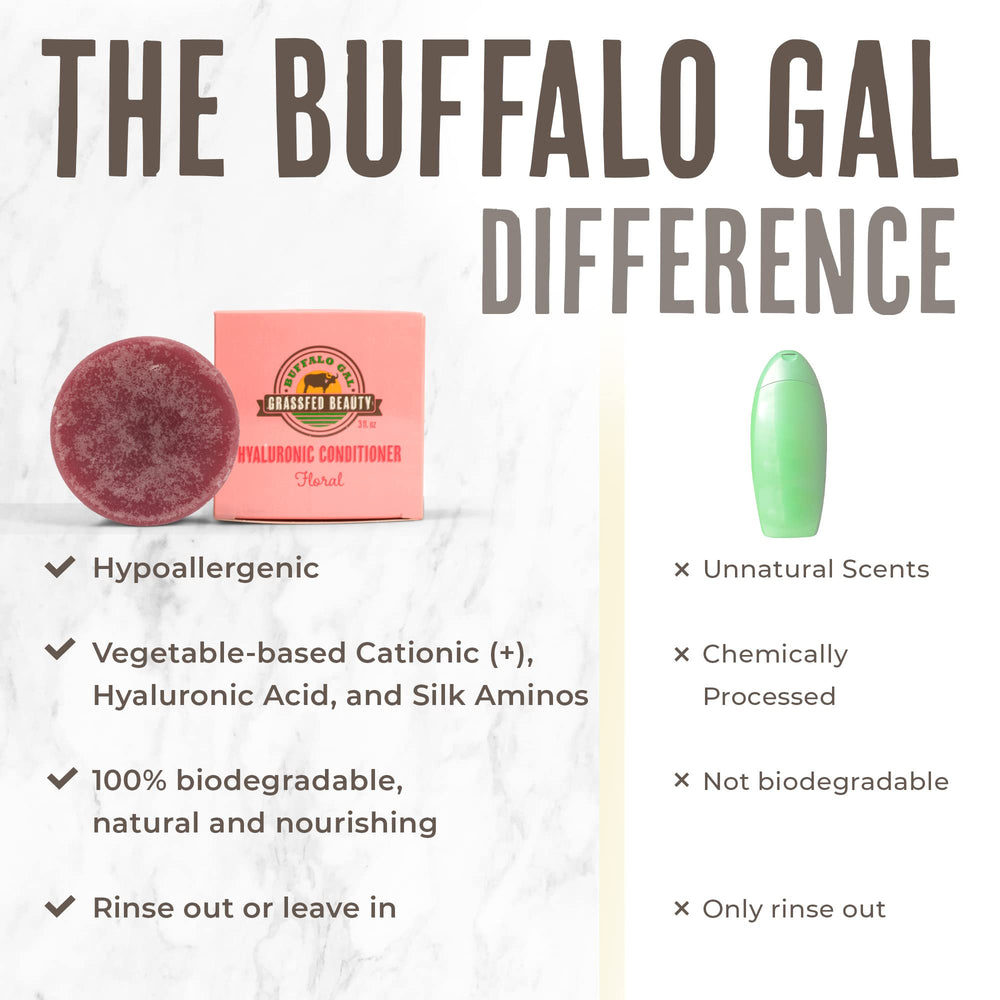 Buffalo Gal glossy hair finish after use with natural hydration.