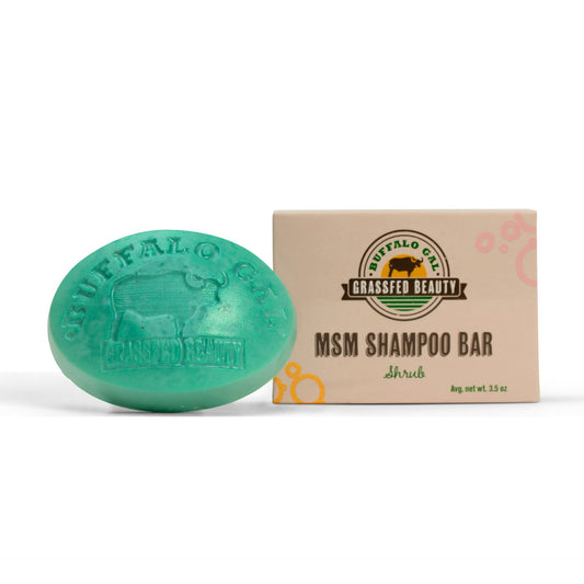 Buffalo Gal MSM Shampoo Bar solid bar for gentle cleansing and travel-friendly washing.