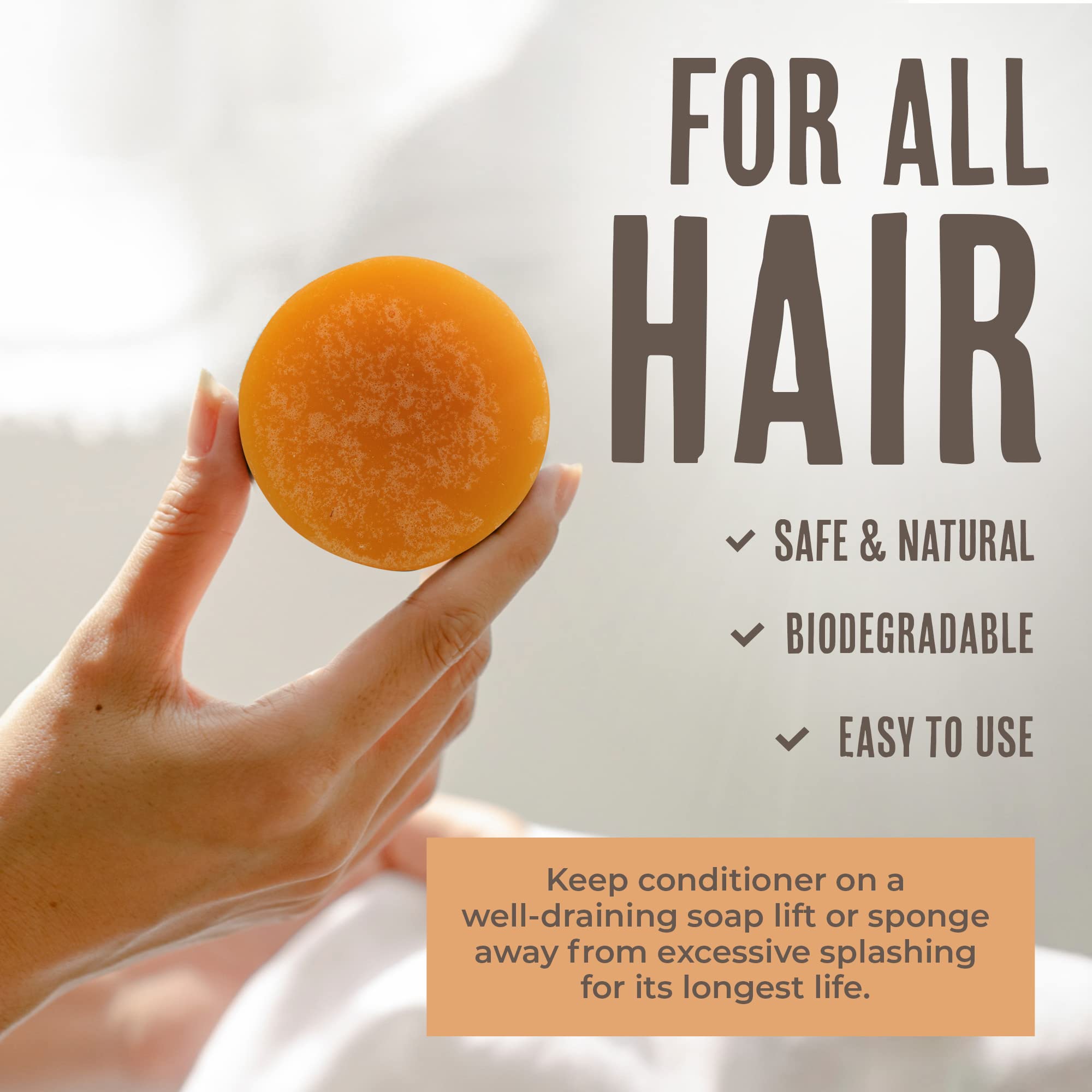 Buffalo Gal conditioner bar highlights natural ingredients and clean formula