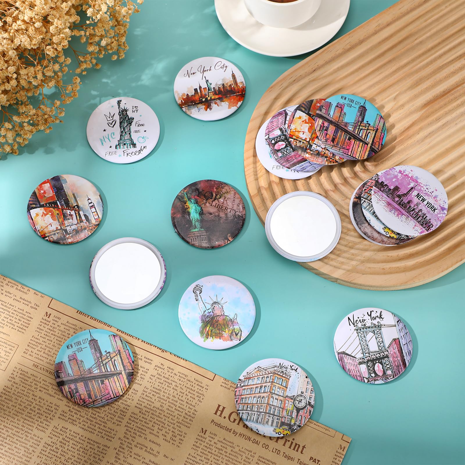 Bulyoou NYC round mirror portable and durable