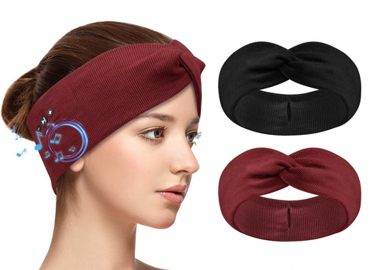 BULYPAZY headband headphones red close-up for all-day listening convenience
