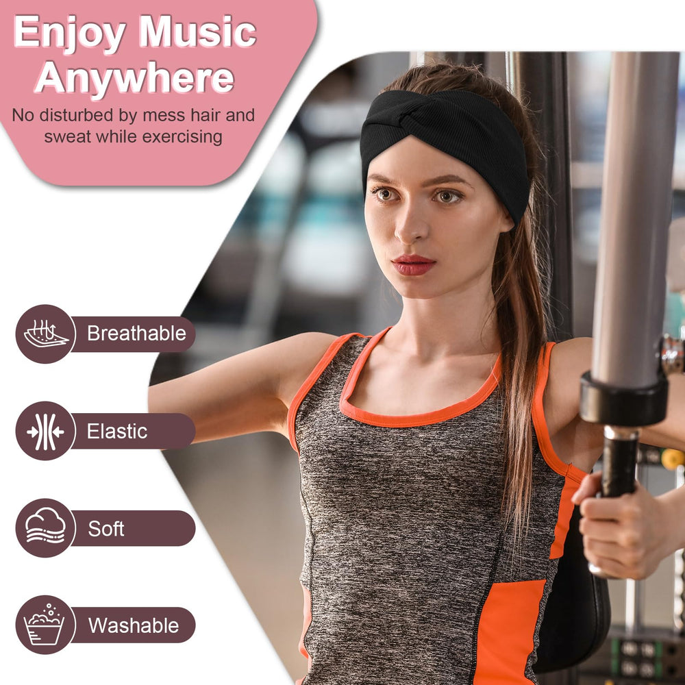 BULYPAZY headband headphones during workout, secure and comfortable