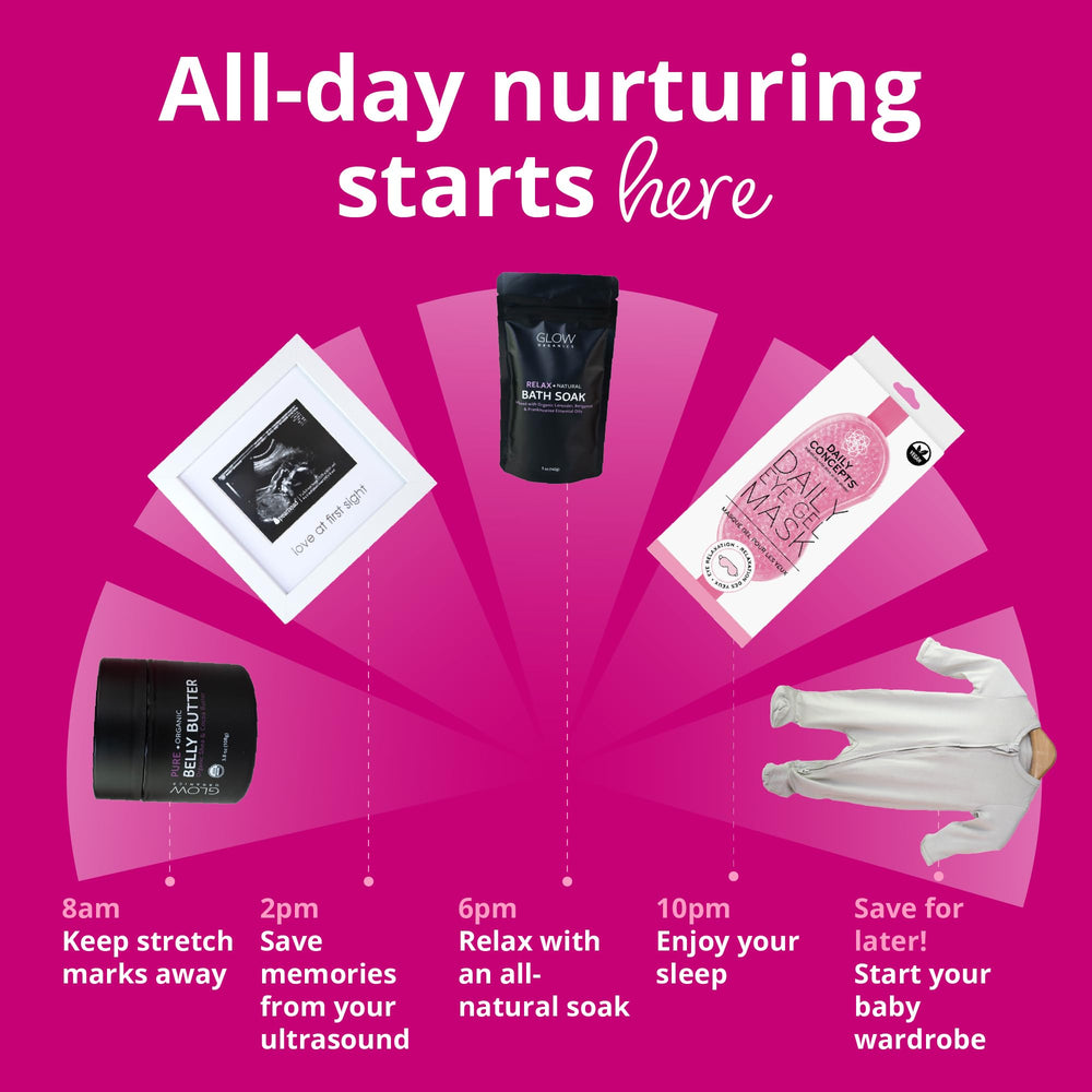 Bump Boxes Gift Box inside view, ready for pregnancy care gifting