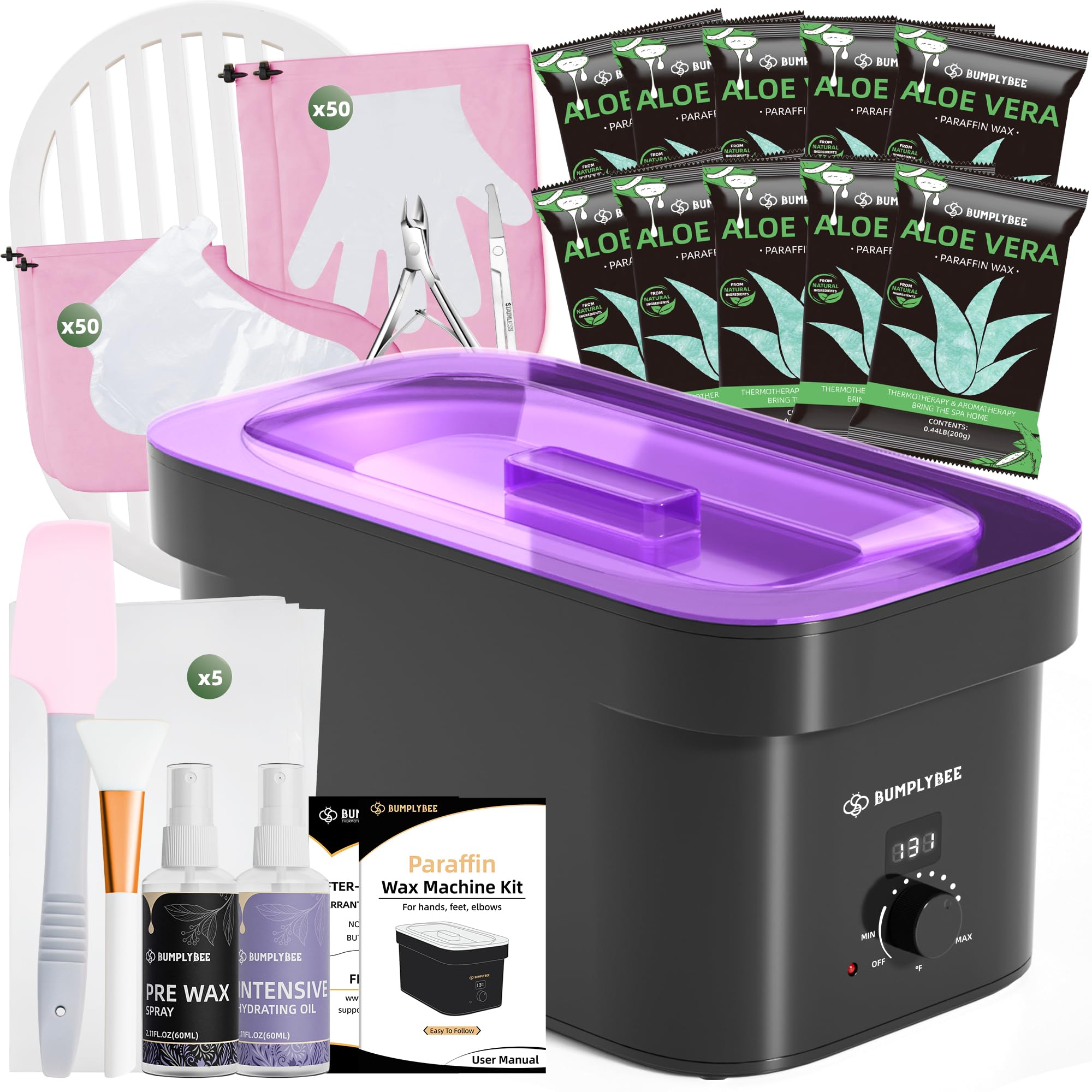 BUMPLYBEE 7000ml paraffin wax machine front view with precise heat control for smooth wax.