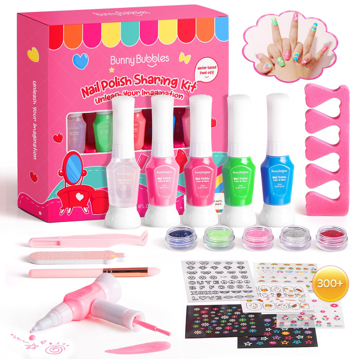 BUNNY BUBBLES double-headed polish pen for versatile kid-friendly nail art.