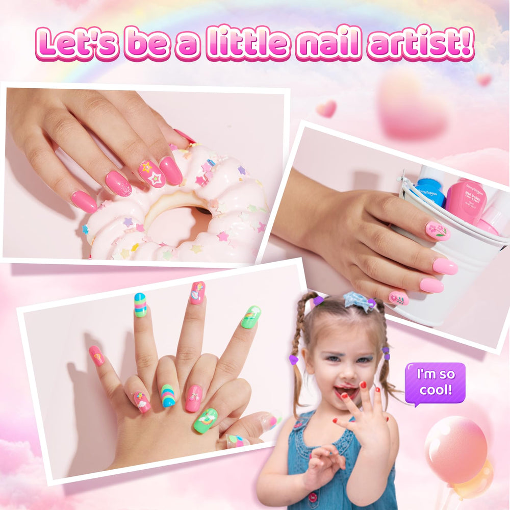 BUNNY BUBBLES glitter confetti powder adds sparkle to DIY nail art.